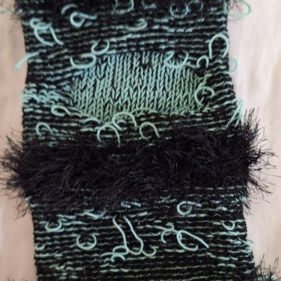 Fiber Riot 03 — Black & Mint Green Textured Knit Balaclava - Picture 5 of 5